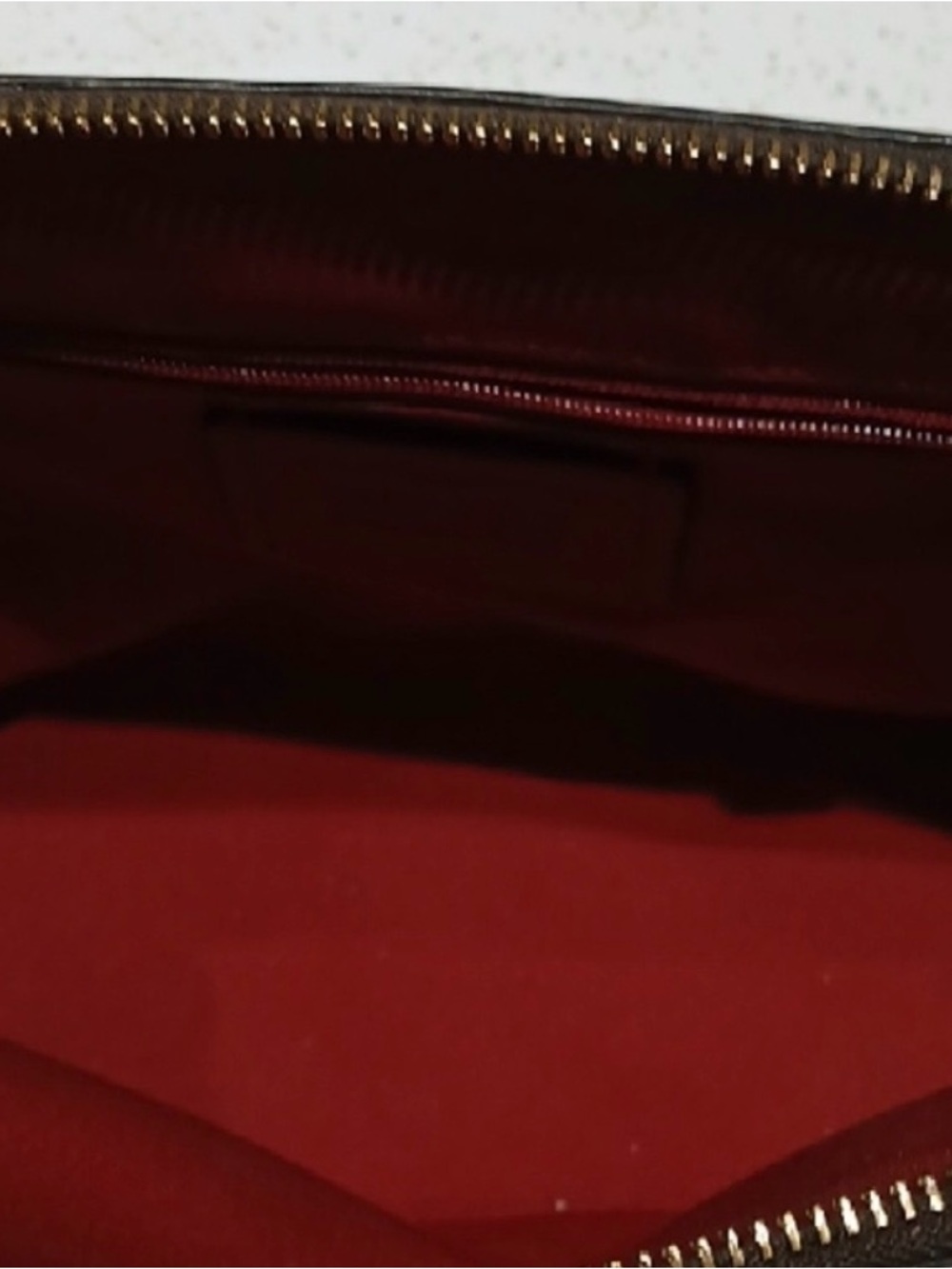 Coach Brown Signature Dome Satchel with Red Handles and Trim - Picture 8 of 11